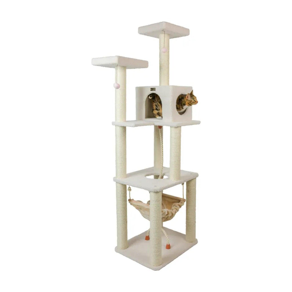 Armarkat B7301 Classic Ivory Cat Tree with 4 Levels and Accessories