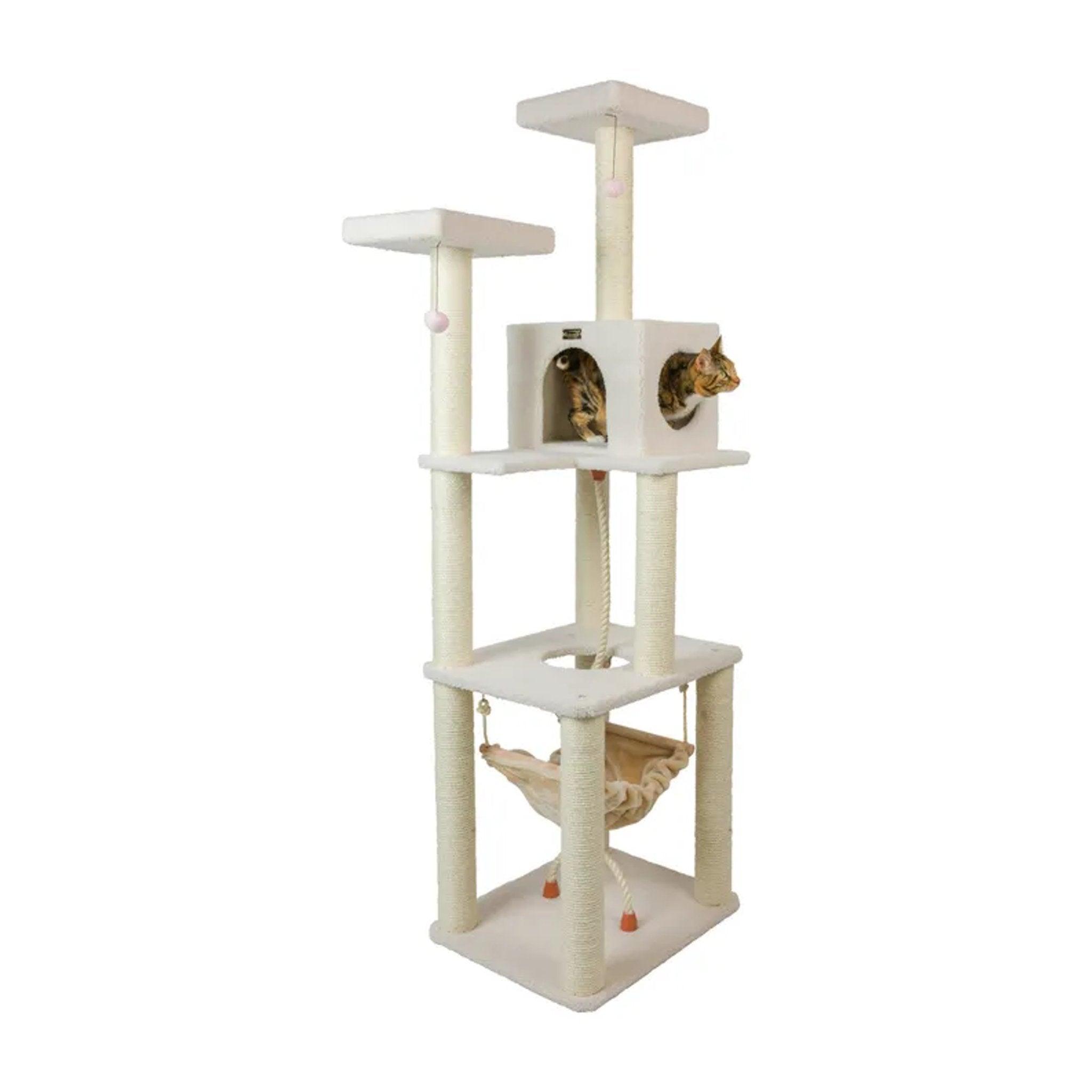 Armarkat B7301 Classic Ivory Cat Tree with 4 Levels and Accessories