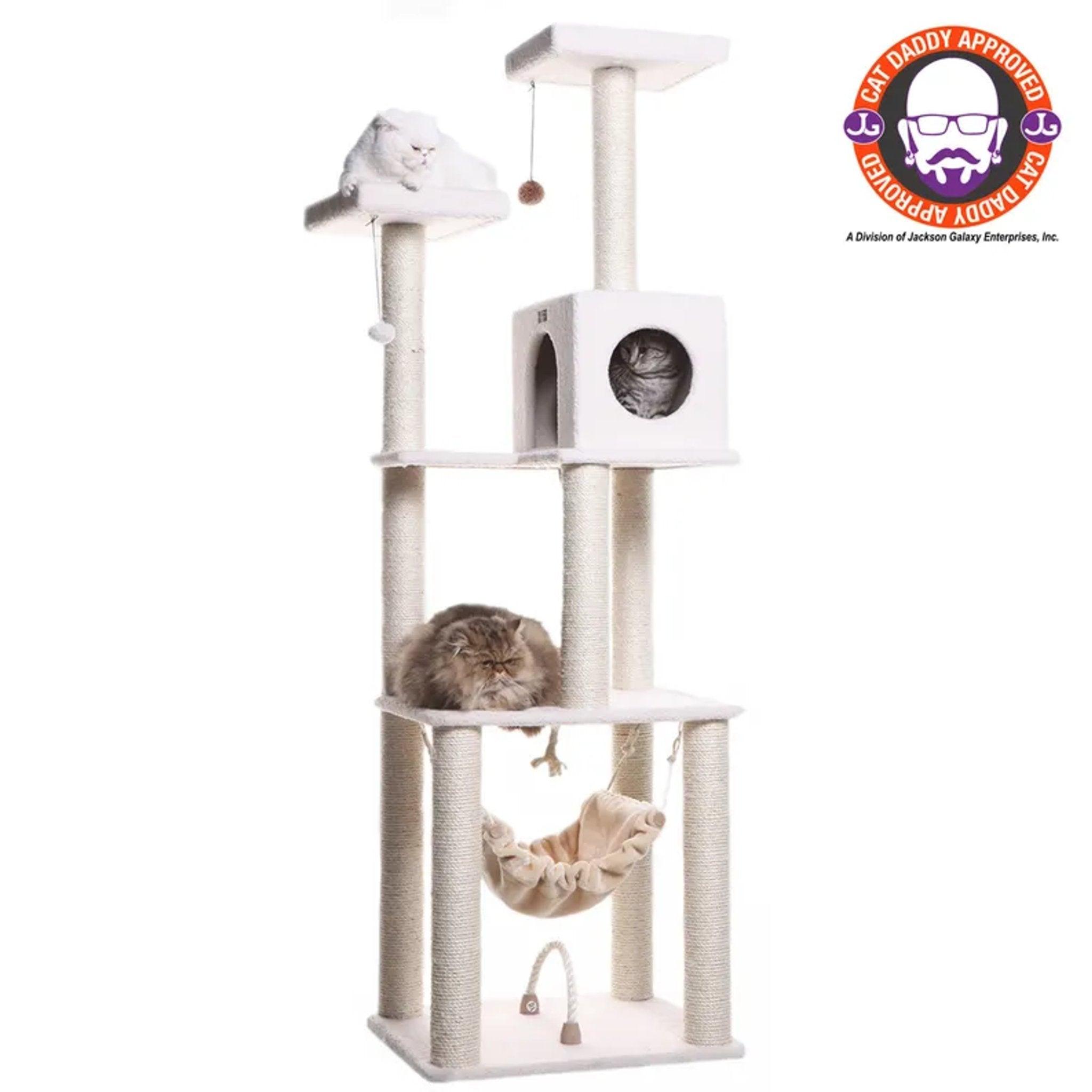 Armarkat B7301 Classic Ivory Cat Tree with 4 Levels and Accessories